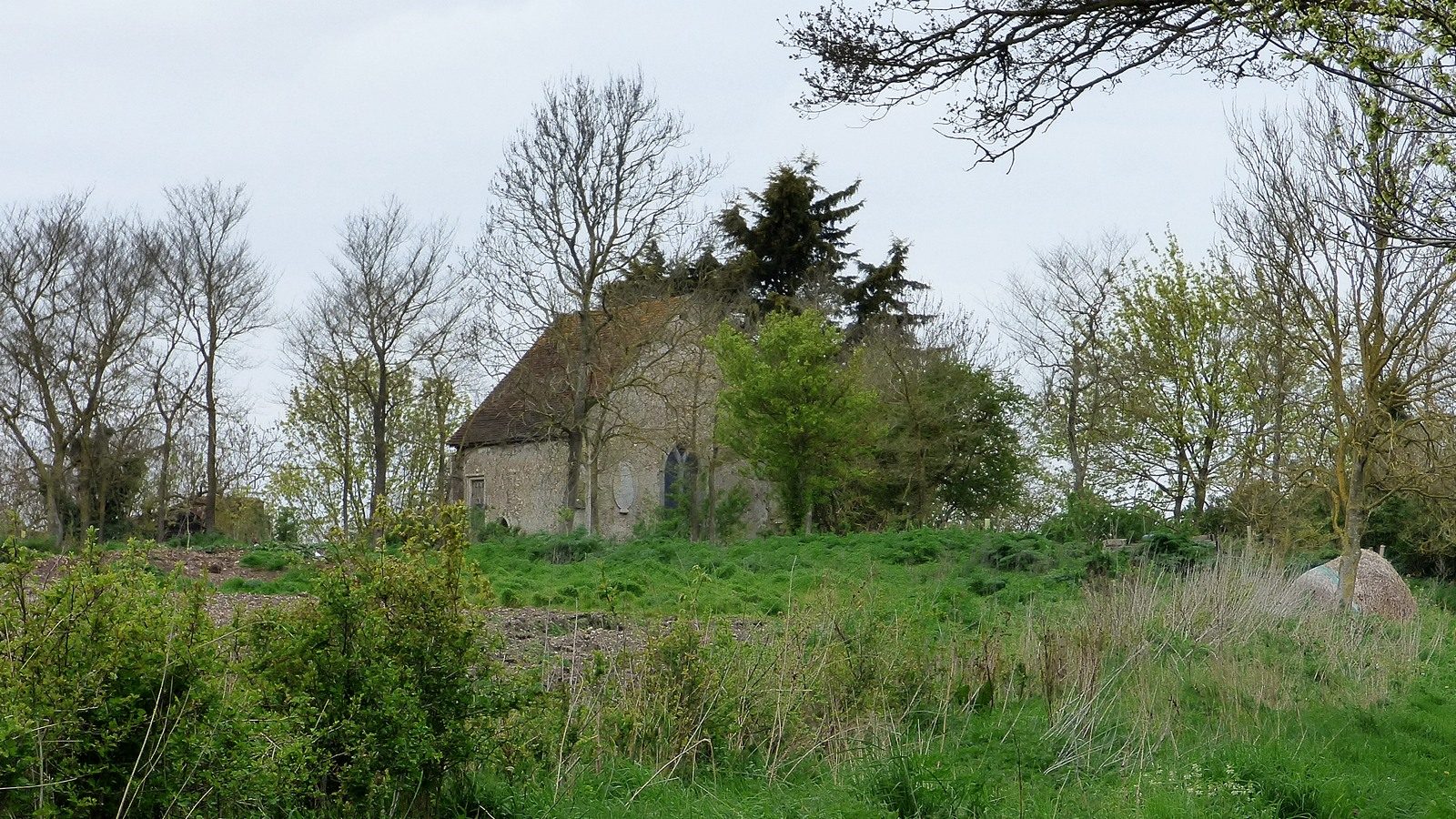 The chancel of the medieval Church of St Mary at Priory Farm